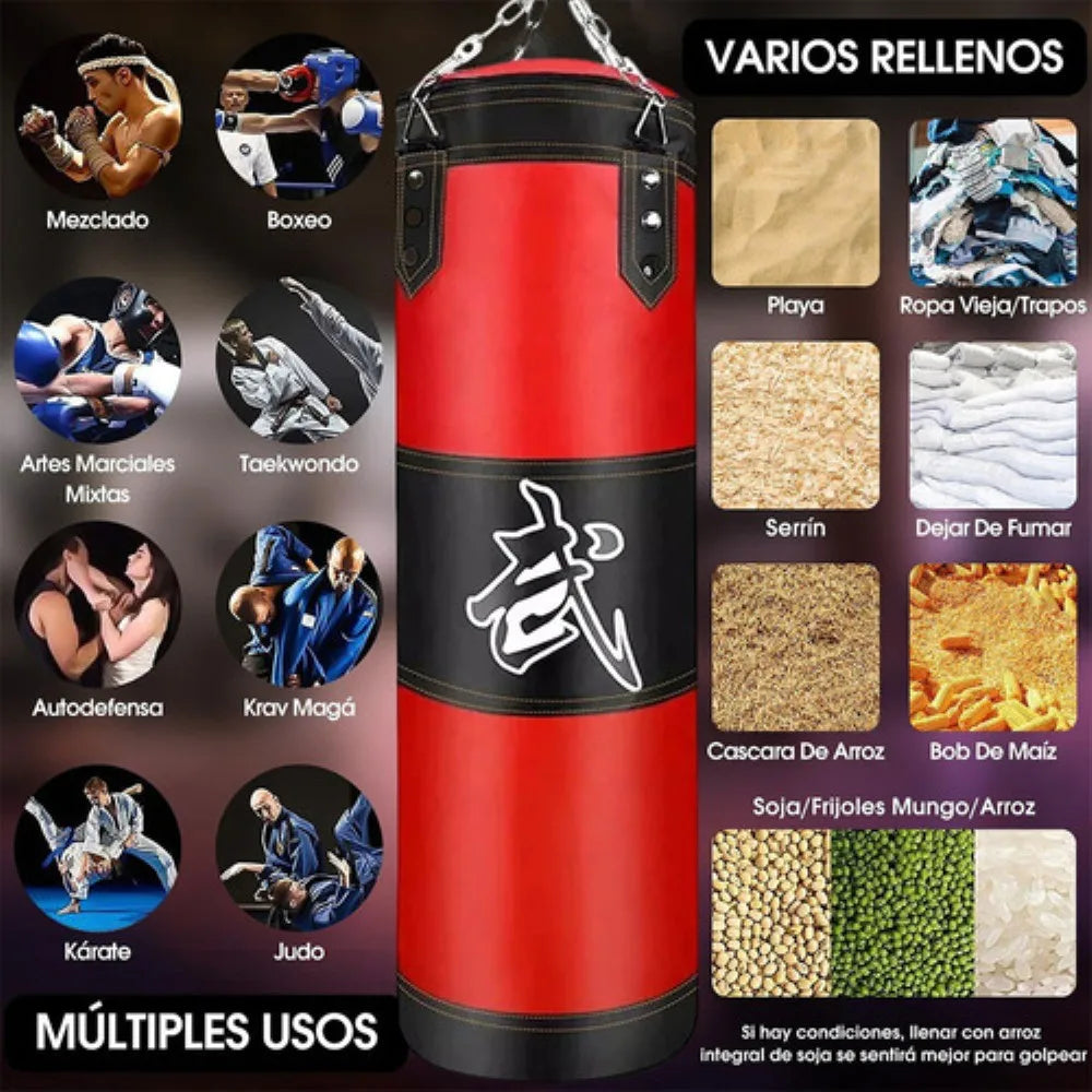 Saco profesional de box con accesorios