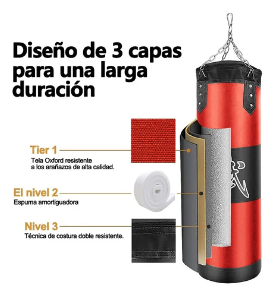 Saco profesional de box con accesorios